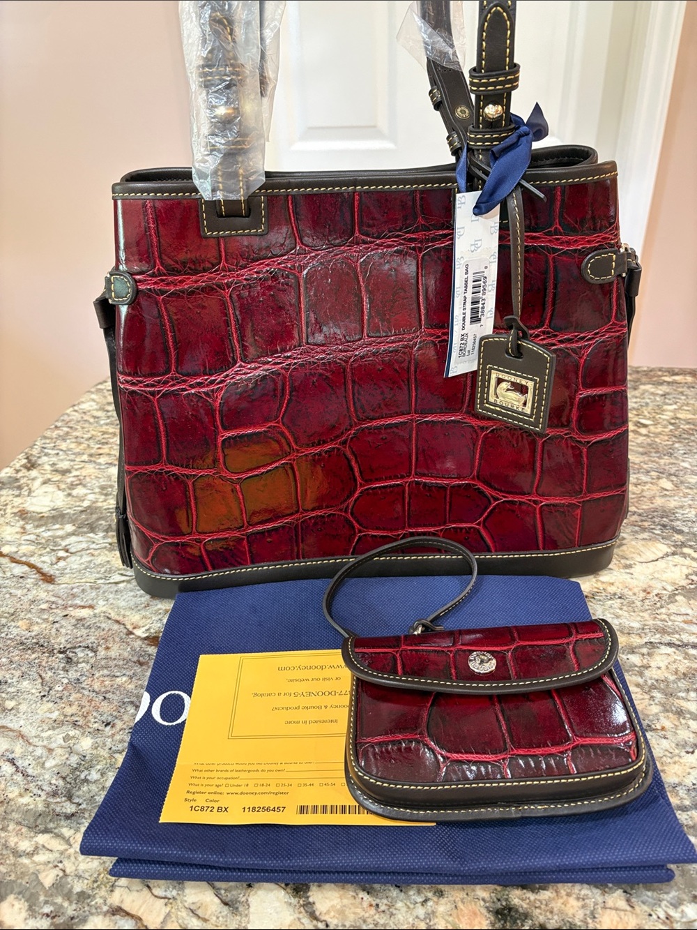 NWT Dooney&Bourke Embossed Croco Leather Bag